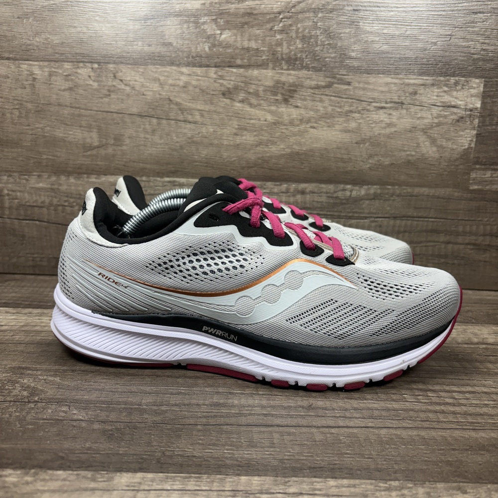 Saucony Ride 14 Gray Womens US Size 9 Wide EUR 40.5 S10651-55 Running Shoes